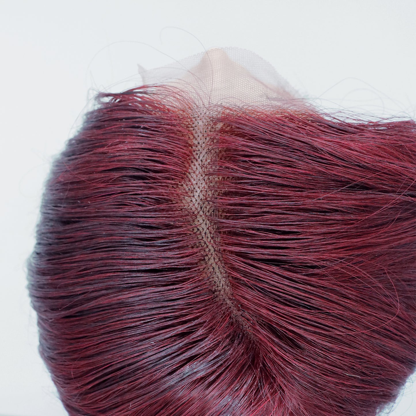 Perruque Cheveux Remy Rouge Bordeaux avec Lace Frontale HD - Ivy