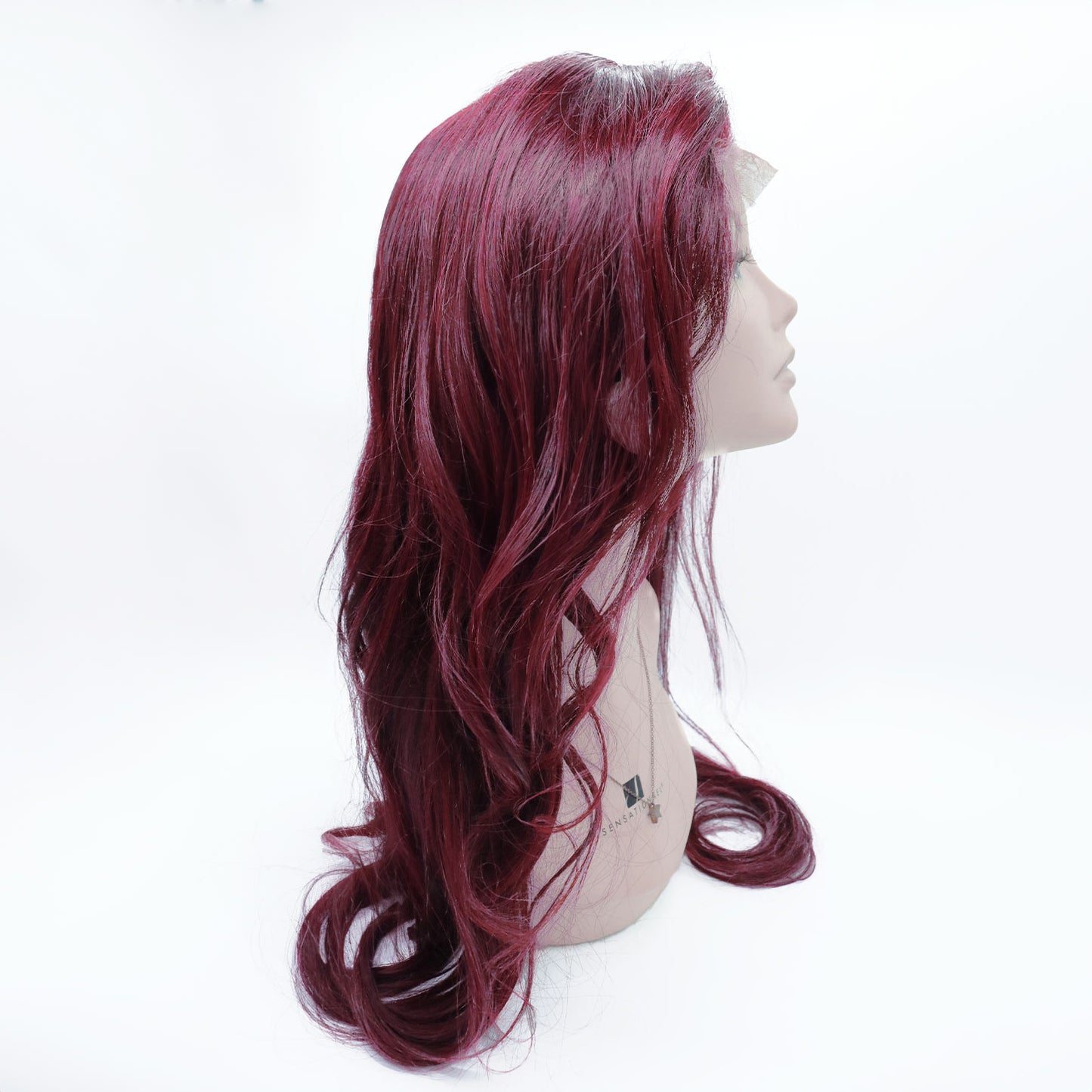 Perruque Cheveux Remy Rouge Bordeaux avec Lace Frontale HD - Ivy