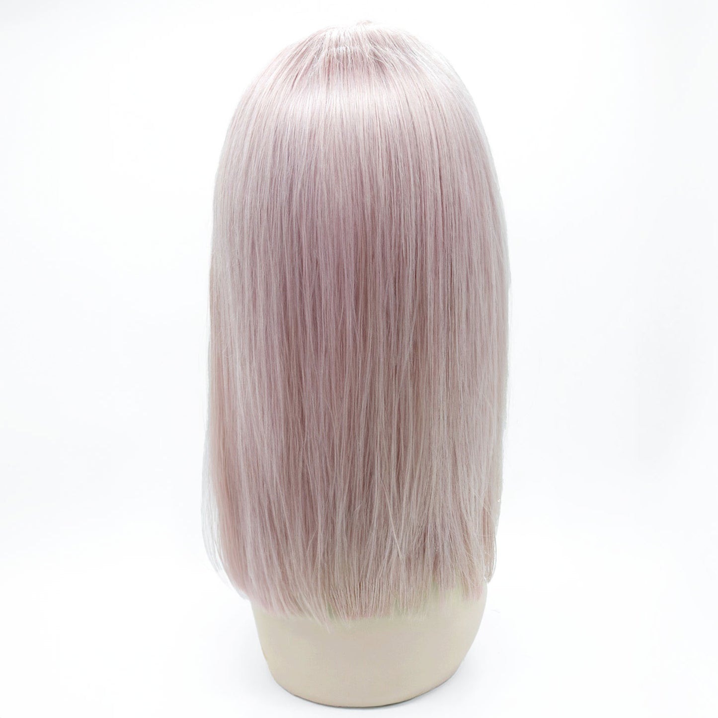 Perruque Cheveux Remy Lisses Roses au Carré, Noeud Blanchi & Lace HD - Cerise