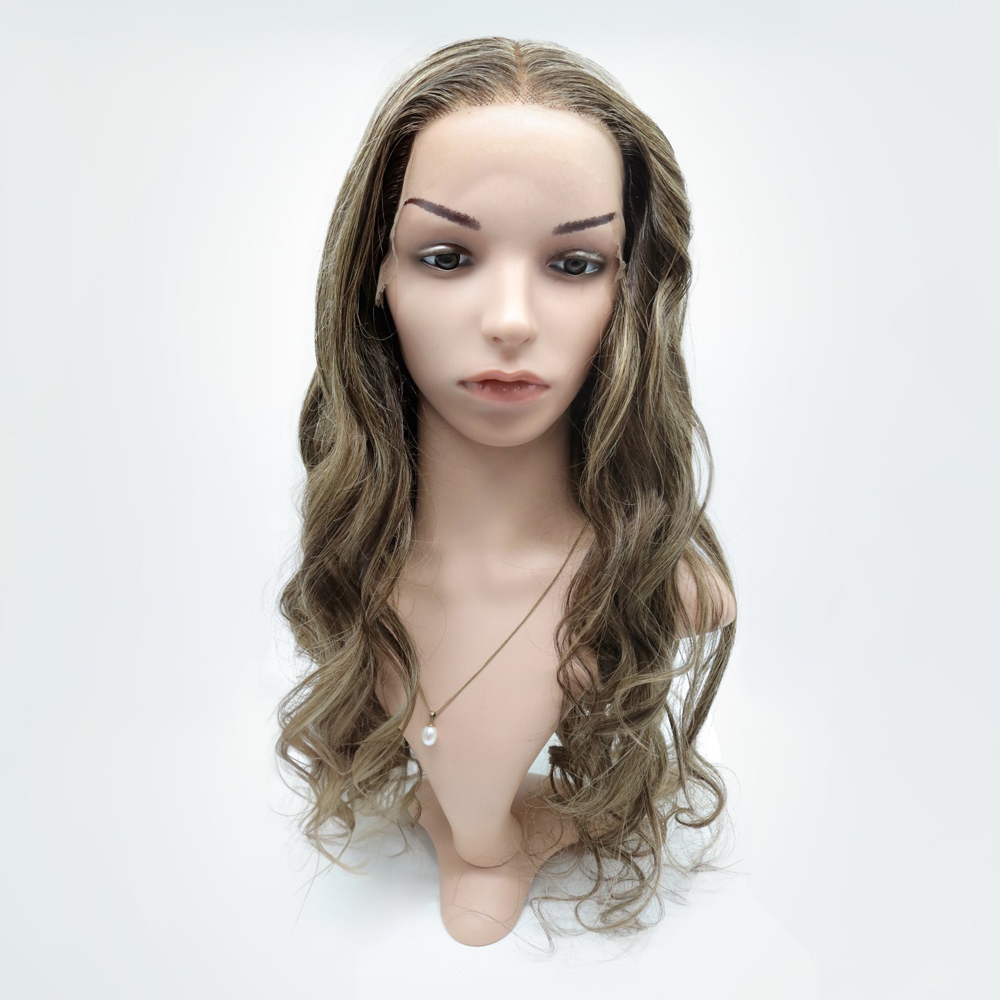 Perruque Mèches Blondes Cheveux Brésiliens Lisses avec Lace Frontale HD pré-épilée- Briana