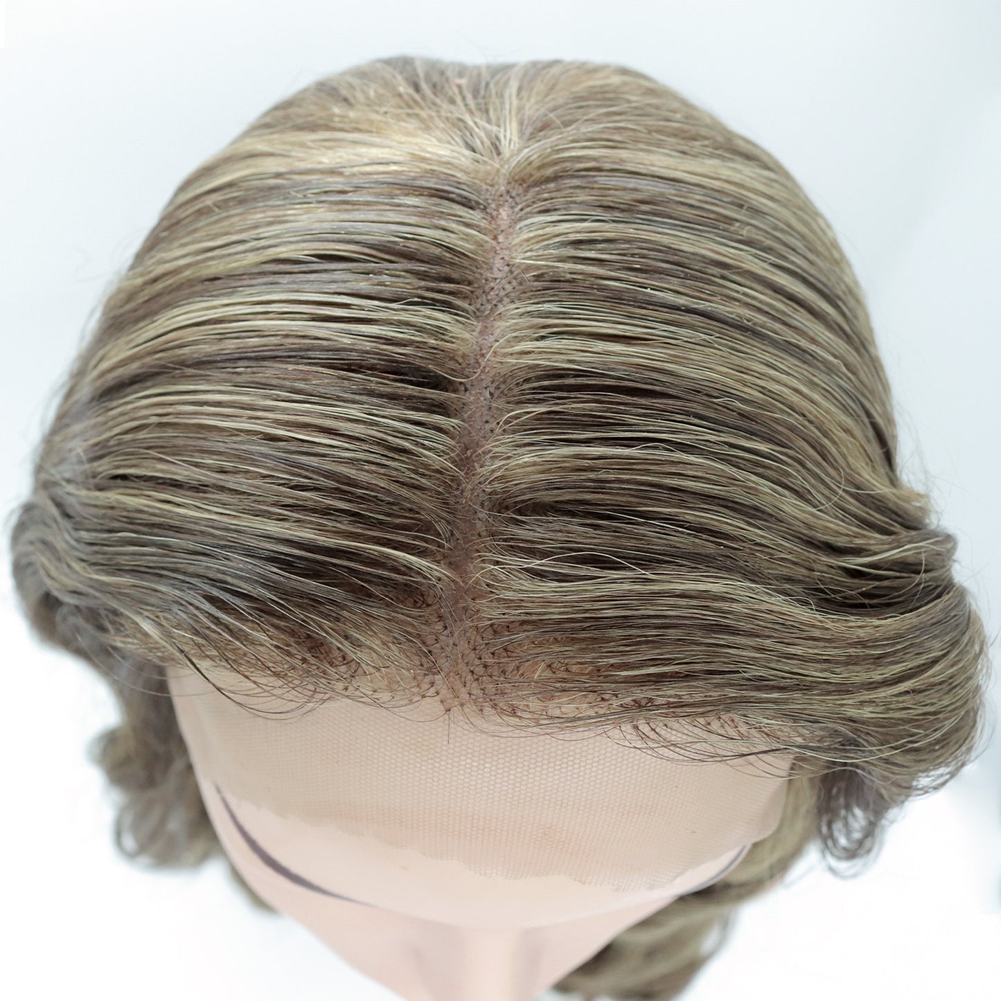 Perruque Mèches Blondes Cheveux Brésiliens Lisses avec Lace Frontale HD pré-épilée- Briana