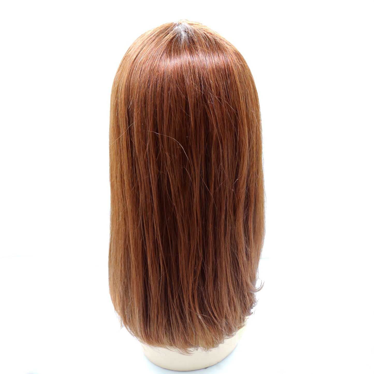 Perruque Rousse au Carré avec Frange et Lace Frontale HD Cheveux Brésiliens Purs - Jodie