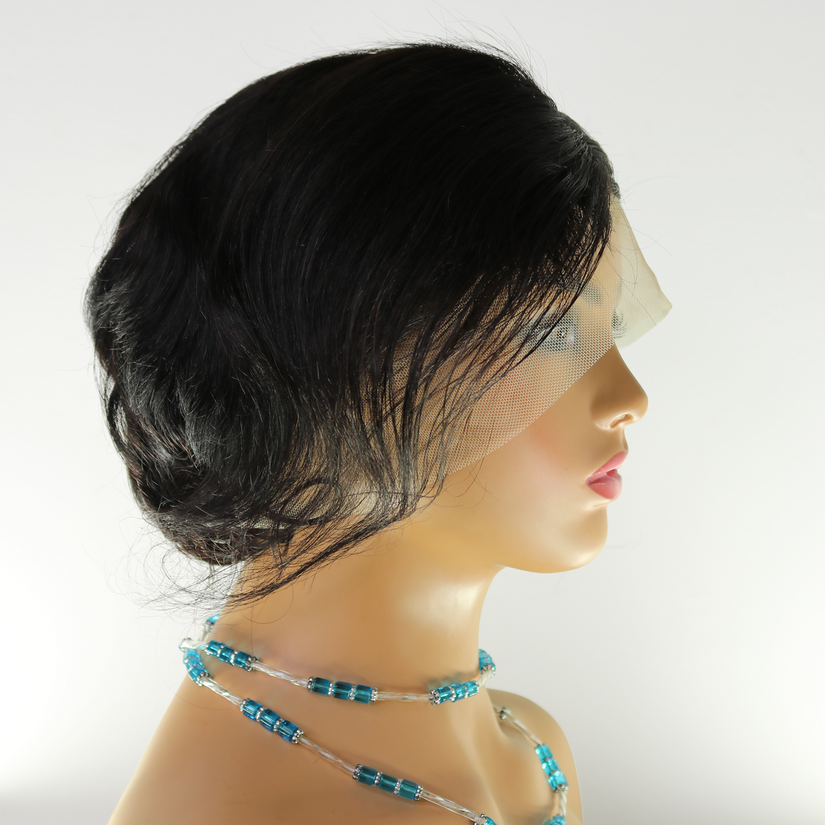 Perruque Coupe Courte Noir Naturel - Cheveux Vietnamiens, Lace HD 13x6 250%