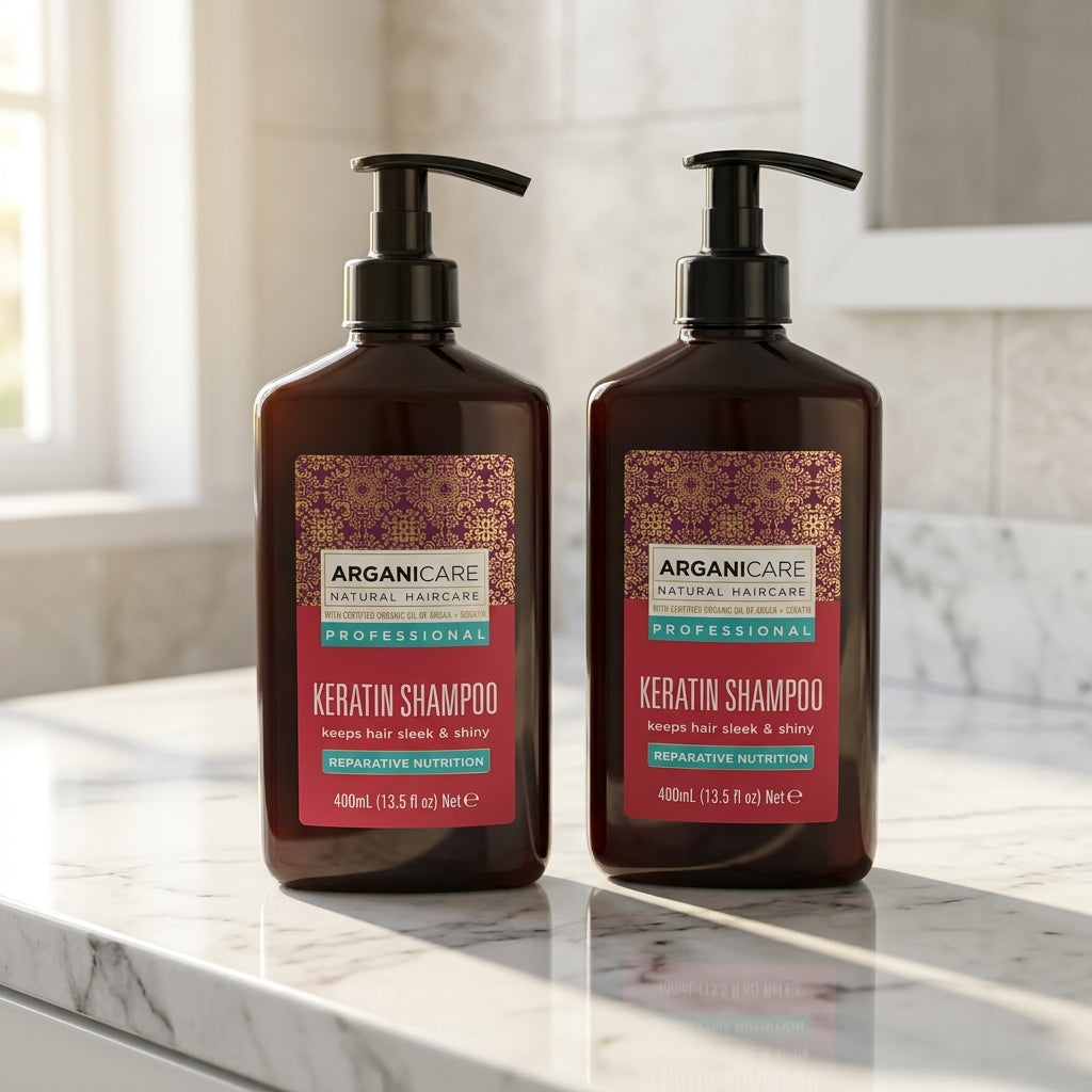 ArganiCare Keratin Shampoo 400 ml - Shampooing Réparateur Kératine & Argan