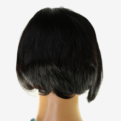 Perruque Courte au carré noire lisse - Cheveux Brésiliens, Lace Frontale HD 13x6