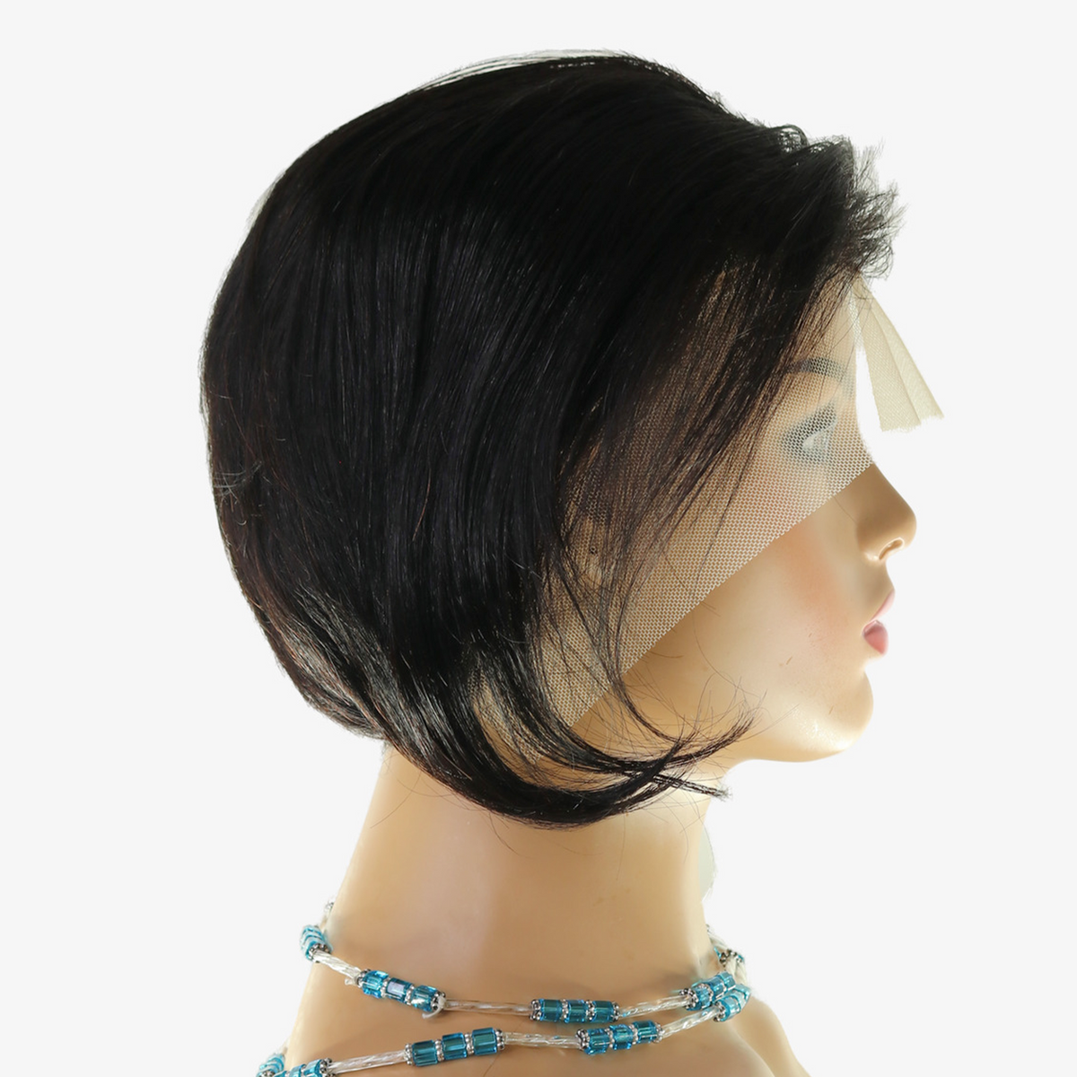 Perruque Courte au carré noire lisse - Cheveux Brésiliens, Lace Frontale HD 13x6