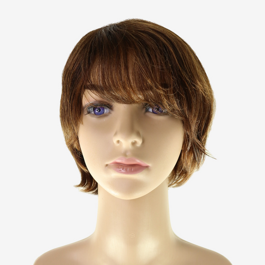 Perruque Courte Blond Foncé  – Cheveux Non Traités