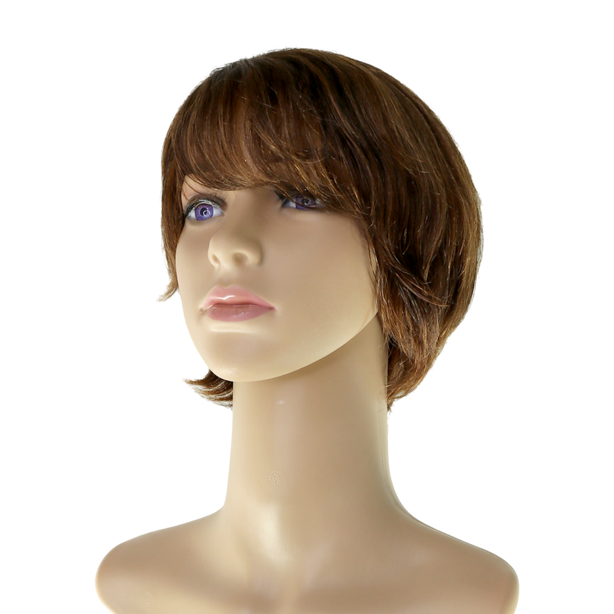 Perruque Courte Blond Foncé  – Cheveux Non Traités