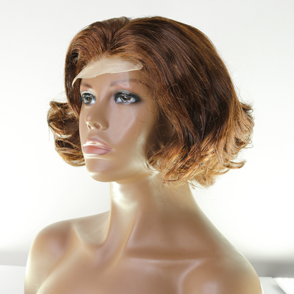 Perruque Bob Bouclé 3 coloris disponibles - Cheveux Brésiliens pré-épilée, Lace HD 4x4 300%
