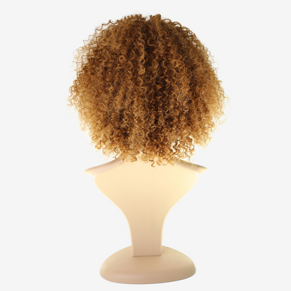 Perruque Afro Frisée Blond Foncé – Cheveux Indiens 250%, Sans Lace