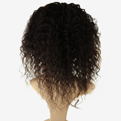 Perruque Frisée Noir Naturel - Cheveux Brésiliens, Lace Frontale HD
