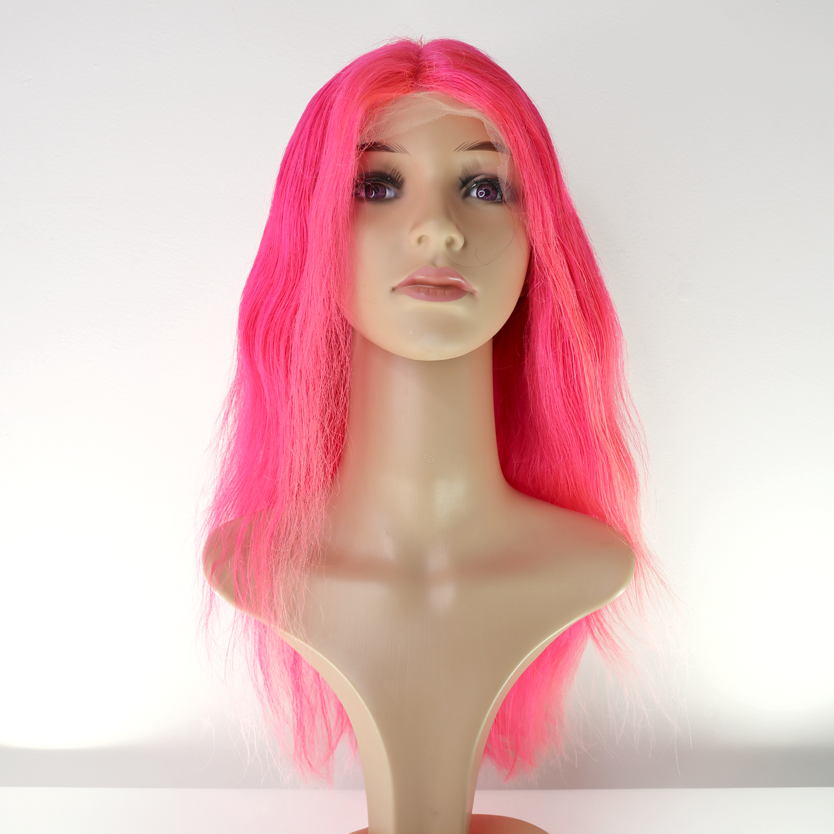 Perruque Lace Frontale HD Rose Vif - Cheveux Humains Naturels 250%