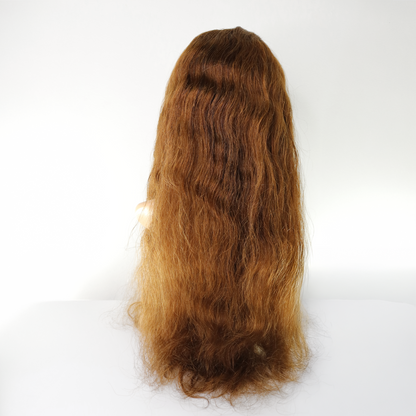 Perruque Bouclée Blond Foncé 30" - Cheveux Vietnamiens, Lace Frontale HD 13x6