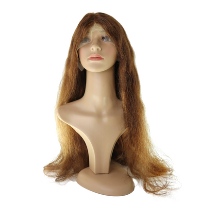 Perruque Bouclée Blond Foncé 30" - Cheveux Vietnamiens, Lace Frontale HD 13x6
