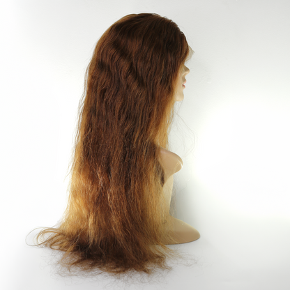 Perruque Bouclée Blond Foncé 30" - Cheveux Vietnamiens, Lace Frontale HD 13x6