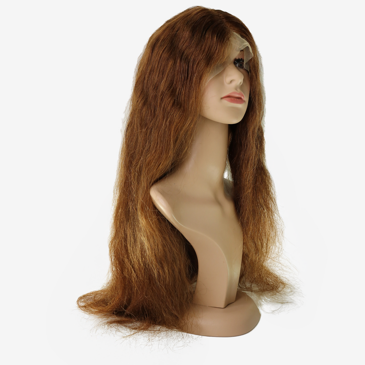 Perruque Bouclée Blond Foncé 30" - Cheveux Vietnamiens, Lace Frontale HD 13x6