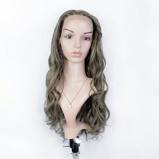 Perruque Mèches Blondes Cheveux Brésiliens Lisses avec Lace Frontale HD pré-épilée- Briana
