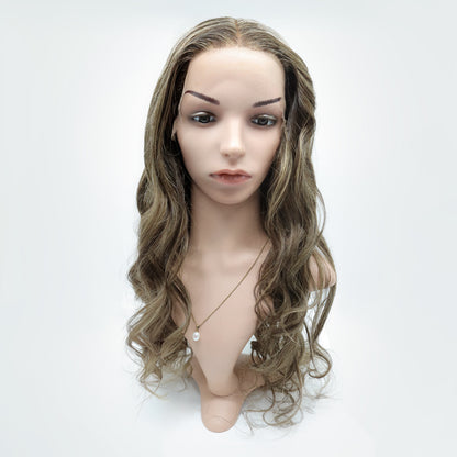 Perruque Mèches Blondes Cheveux Brésiliens Lisses avec Lace Frontale HD pré-épilée- Briana