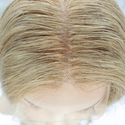 Perruque Blonde Cheveux qualité Remy Lisses avec Lace Frontale HD - Lise