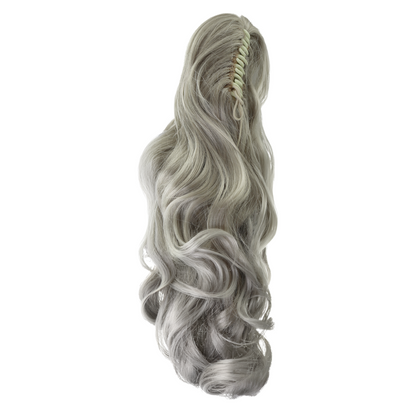 Queue de Cheval Lisse 50 cm avec pince - Fibre Japonaise Résistante Chaleur, 6 Coloris