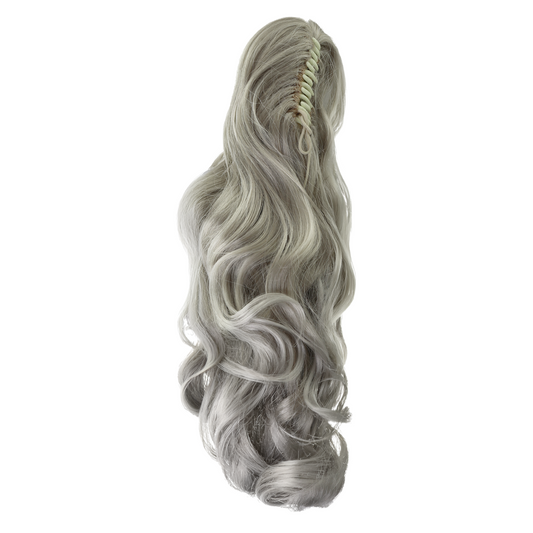 Queue de Cheval Lisse 50 cm avec pince - Fibre Japonaise Résistante Chaleur, 6 Coloris
