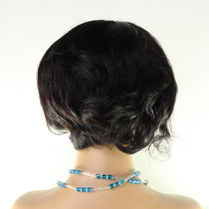 Perruque Coupe Courte Noir Naturel - Cheveux Vietnamiens, Lace HD 13x6 250%