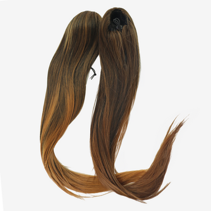 Queue de Cheval Lisse 24" - Cheveux Humains 100% Naturels, 4 Coloris