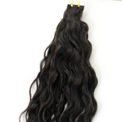 Extensions Adhésives Bouclées Noir Naturel - Cheveux Brésiliens