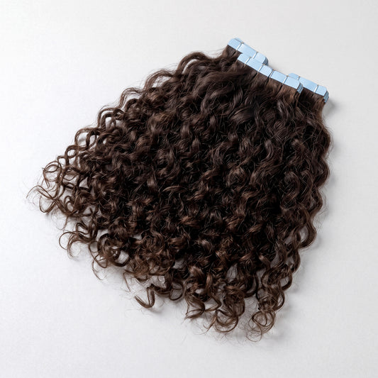 Extensions Adhésives Frisées Brun - Cheveux Brésiliens
