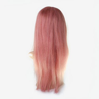 Perruque Rose Pâle Lace Frontale HD 13x6 - Cheveux Indiens 250%, Nœuds Blanchis