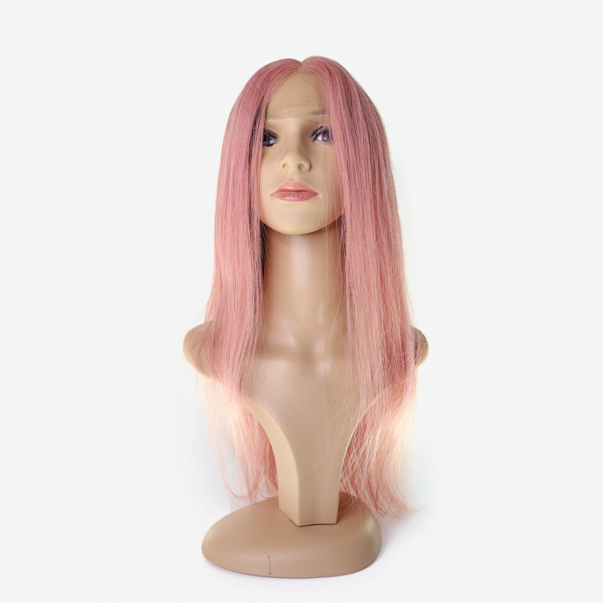 Perruque Rose Pâle Lace Frontale HD 13x6 - Cheveux Indiens 250%, Nœuds Blanchis