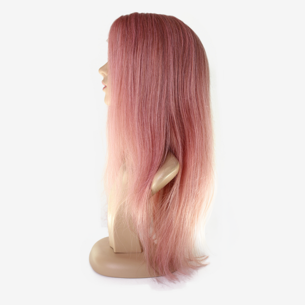 Perruque Rose Pâle Lace Frontale HD 13x6 - Cheveux Indiens 250%, Nœuds Blanchis
