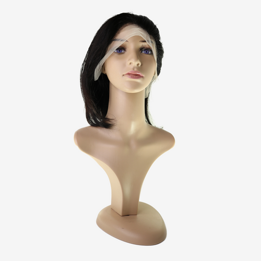 Perruque Courte Noir Naturel - Cheveux Vietnamiens, Lace Frontale HD 13x6 250%