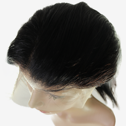 Perruque Courte Noir Naturel - Cheveux Vietnamiens, Lace Frontale HD 13x6 250%