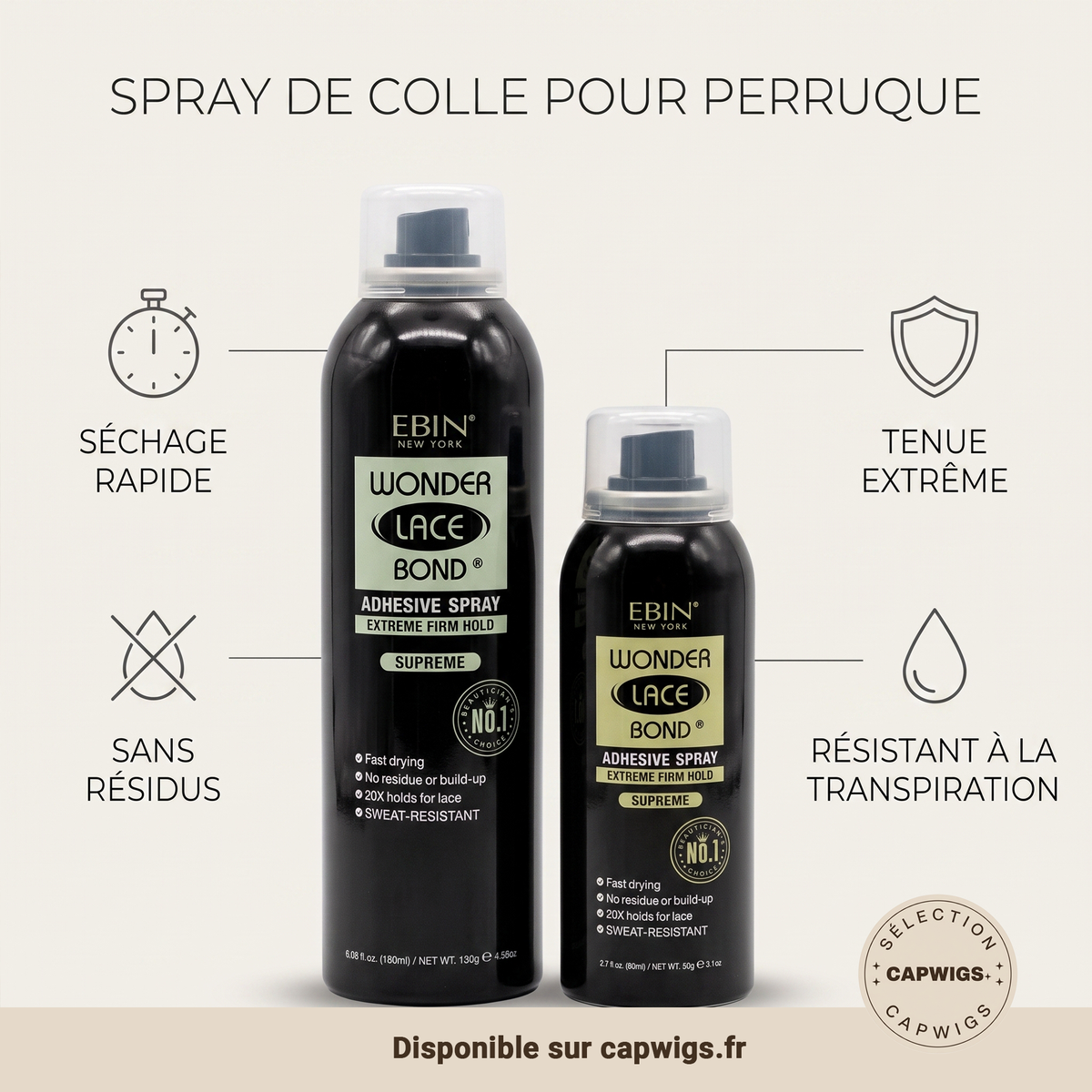 Spray Colle Perruque Tenue Extra Forte - EBIN Wonder Lace Bond